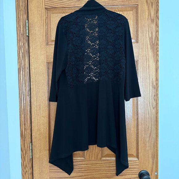 NEW Bali Long Open Front Cardigan with Lace Backing - Picture 2 of 3
